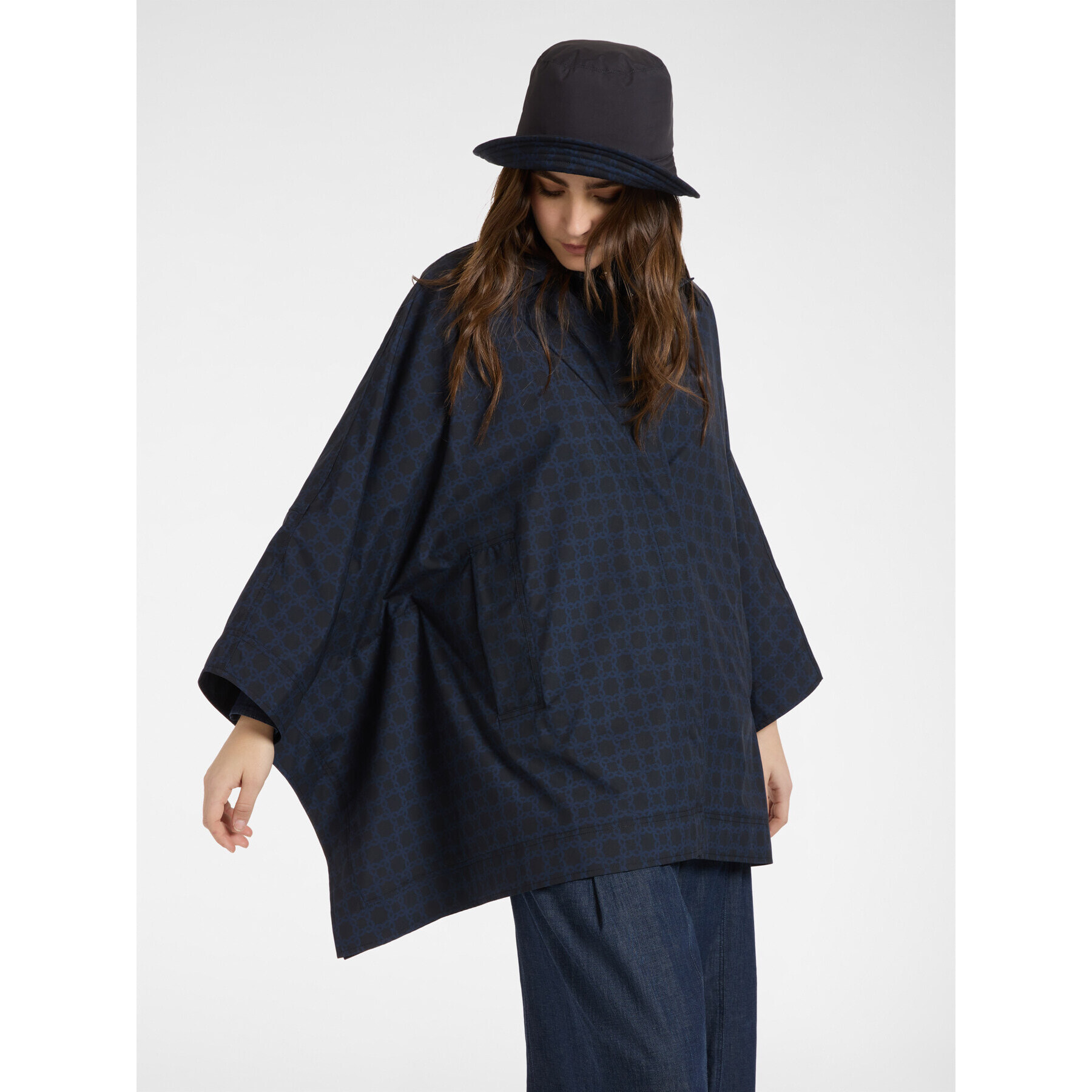 Elena Mirò - Caban in nylon Monogram - Blu