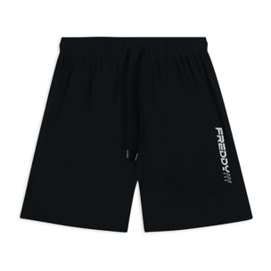 Shorts slim con tasche zip e coulisse in vita