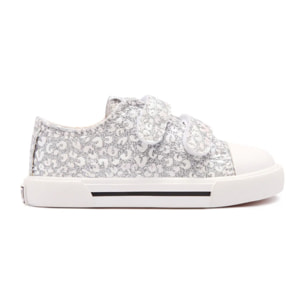 Zapatillas Bajas de Bebés Glitter Plata