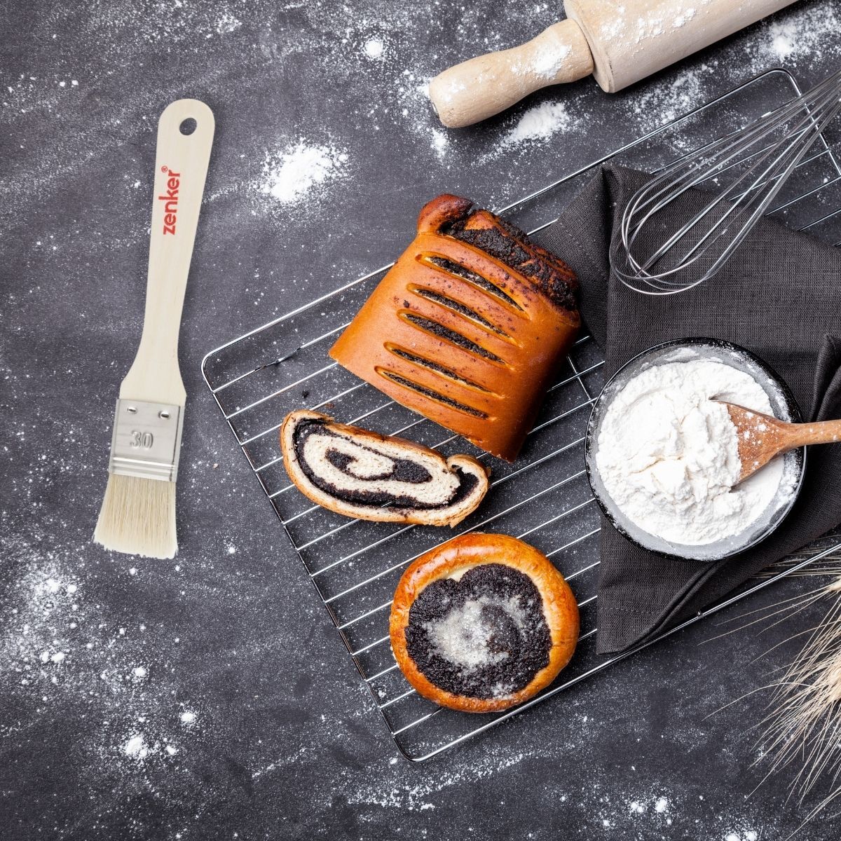 Pinceau de cuisine et de pâtisserie 19 cm en poils naturels Zenker