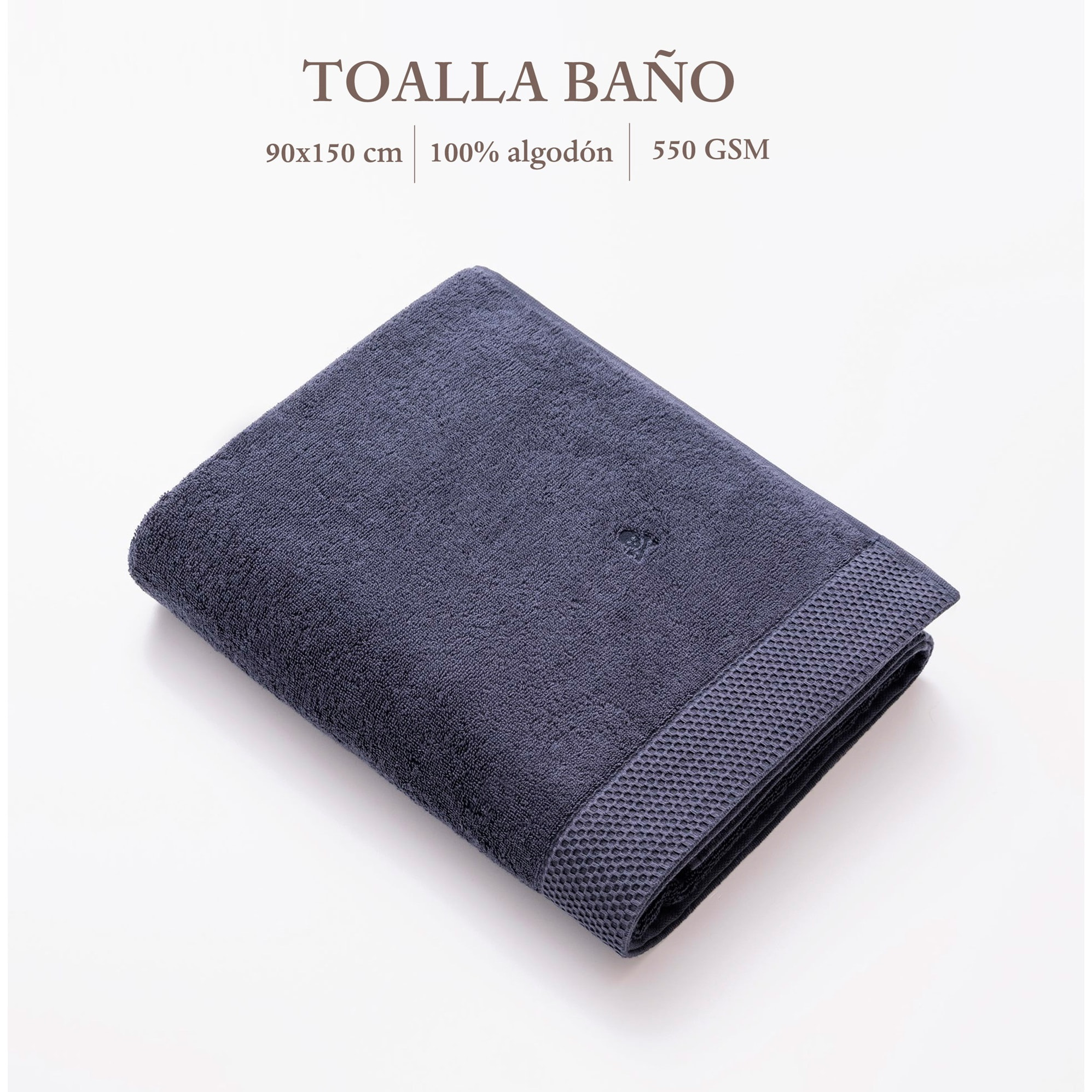 Toalla de baño 90x150cm 100% algodón 550gsm navy logo bordado scalpers home