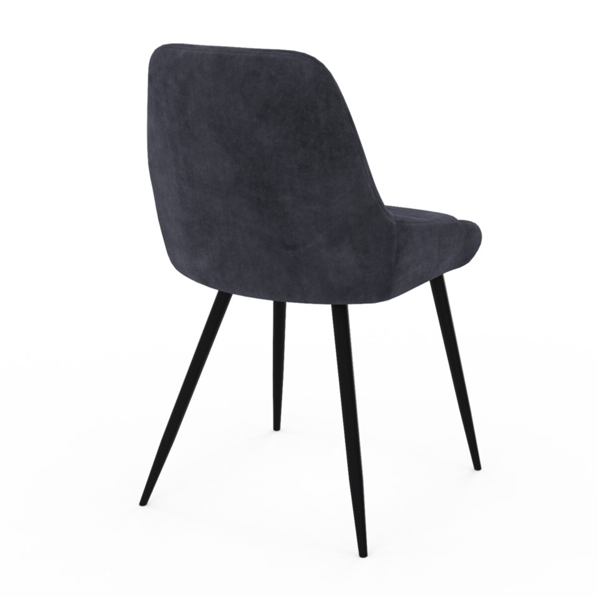 Chaises Olivia velours mix couleurs (bleu, gris clair, gris foncé, jaune) pieds métal - lot de 4