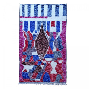 Authentique tapis berbère fait à la main en laine motif ethnic HAGU