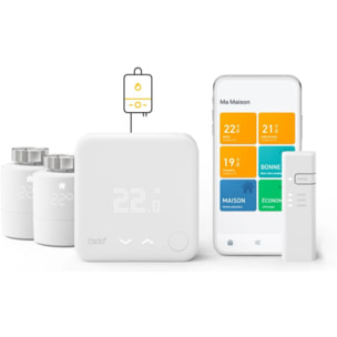 Tête thermostatique connectée TADO Thermostat V3+ Filaire et 2 Tetes termos