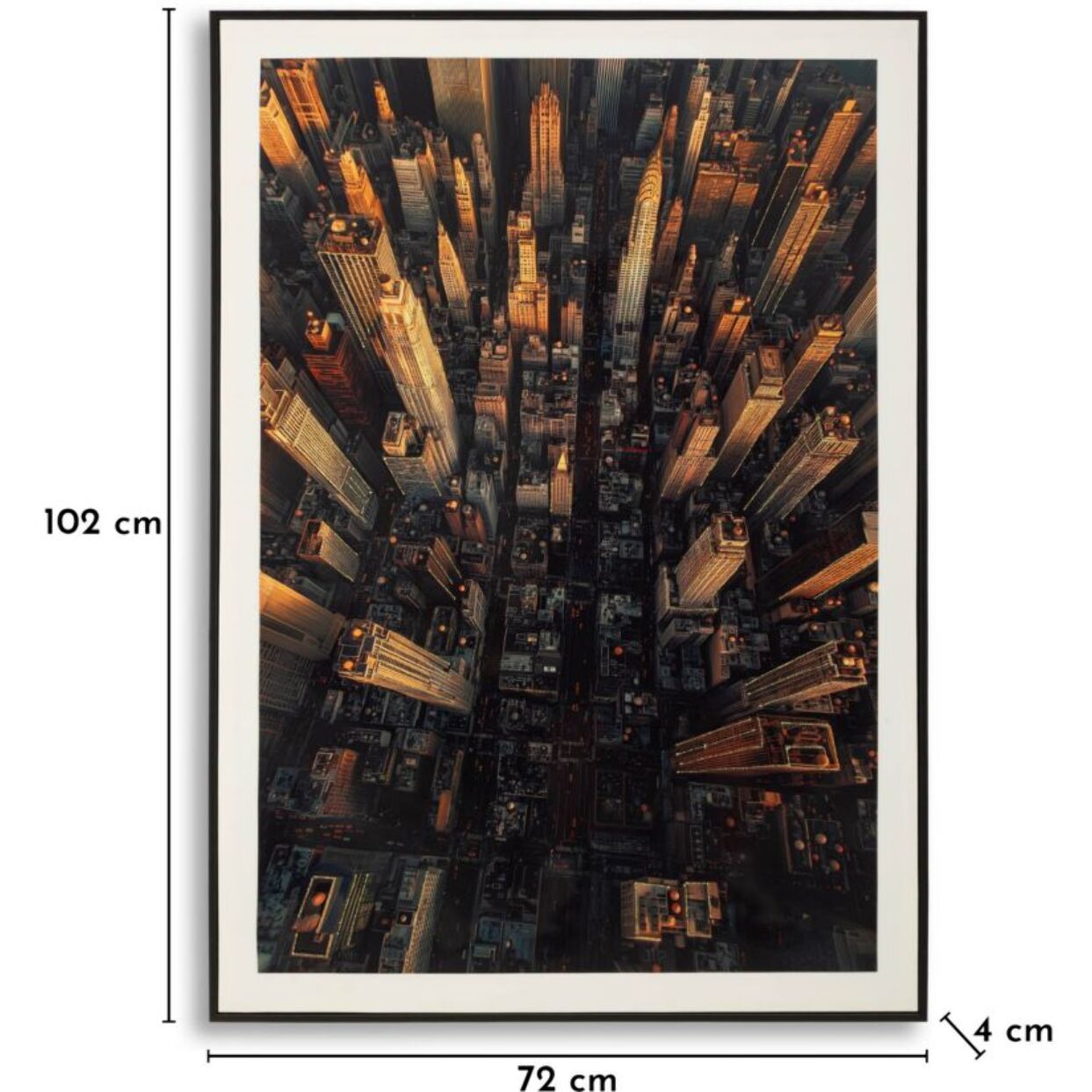 STAMPA SU TELA LACCATA NEW YORK C/CORNICE -A- CM 72X4X102