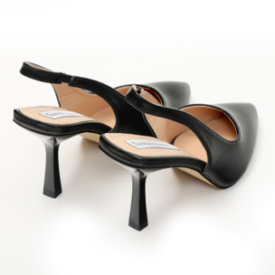 Dècolletè slingback in simil pelle