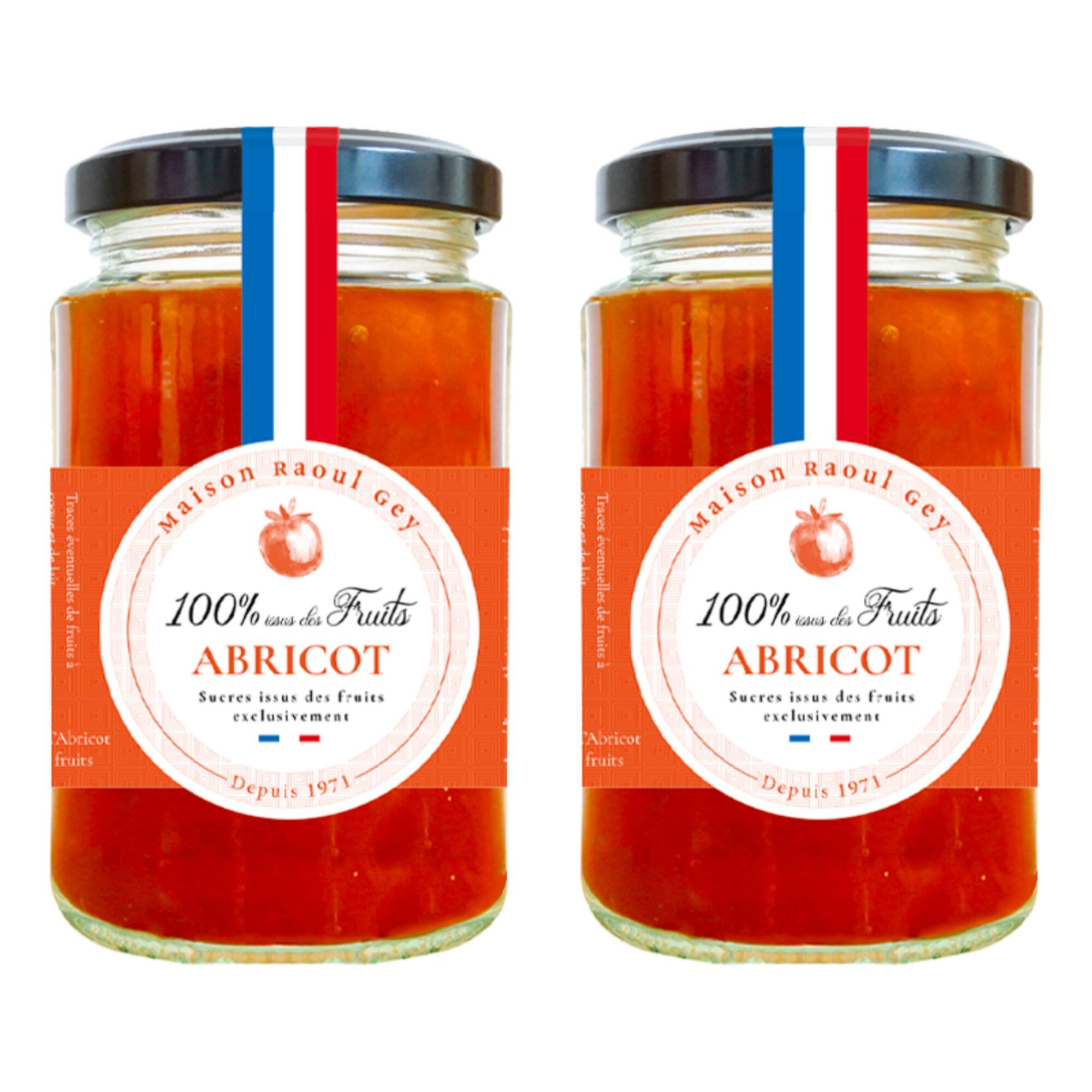2 x Confiture d'Abricot 100% Fruits - 2x270g - France - Raoul Gey