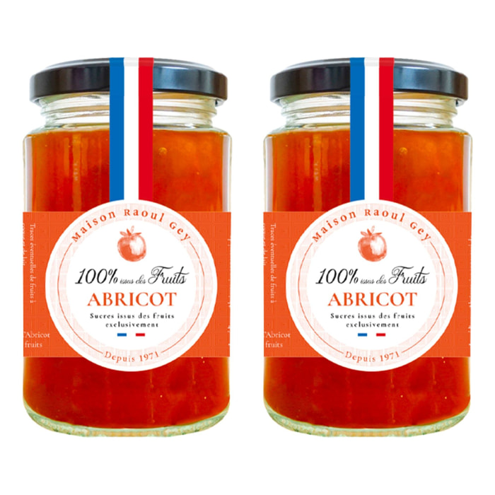 2 x Confiture d'Abricot 100% Fruits - 2x270g - France - Raoul Gey