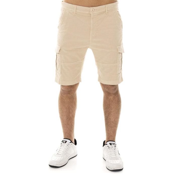 Pantaloncini cargo in twill da uomo con passanti Leone Easy