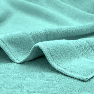 Carre avec oeillet pur coton 550 g/m² uni bleu Elea curacao