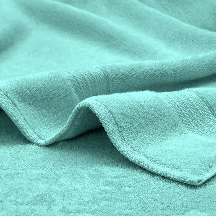 Carre avec oeillet pur coton 550 g/m² uni bleu Elea curacao