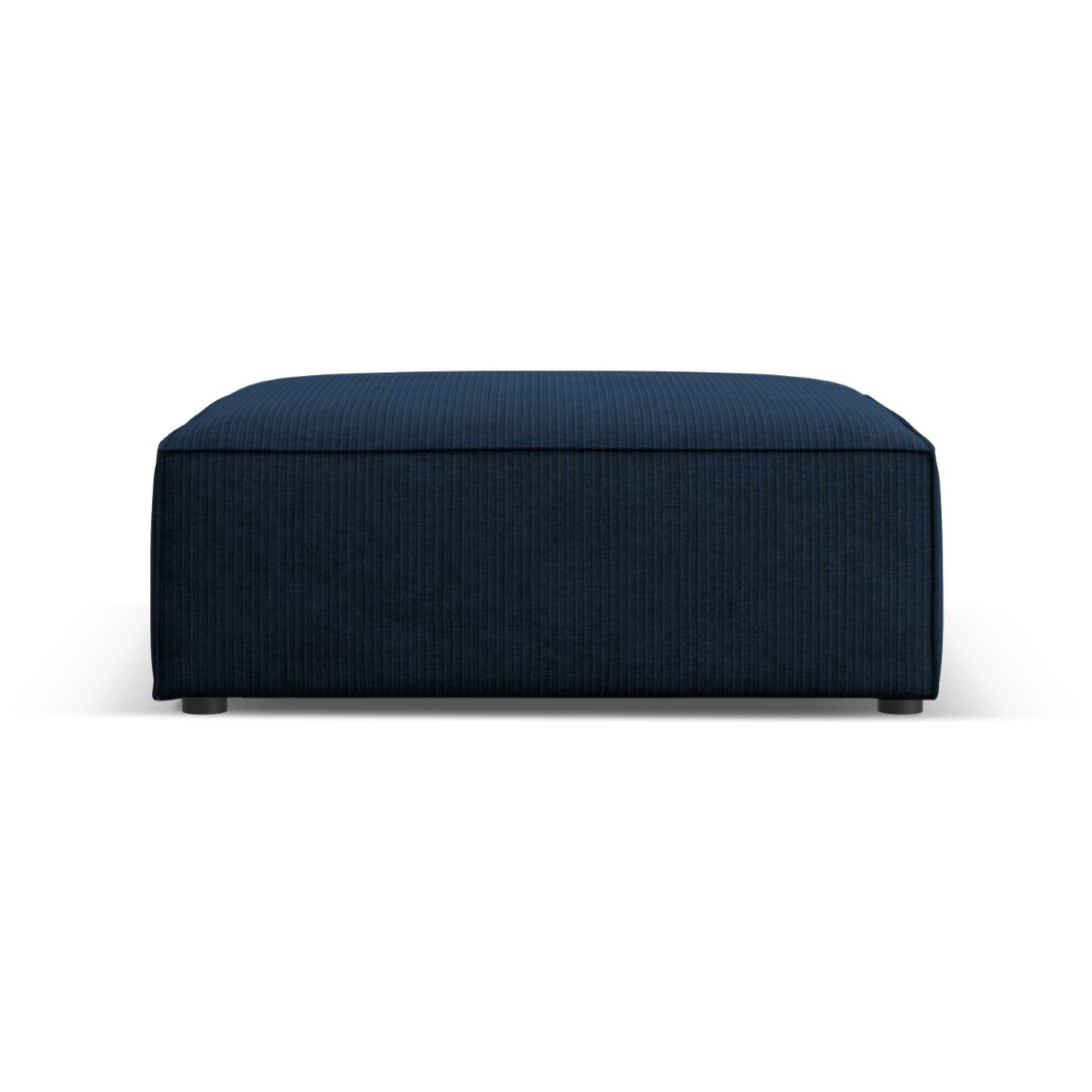 Pouf "Arendal" en chenille avec un effet côtelé bleu roi