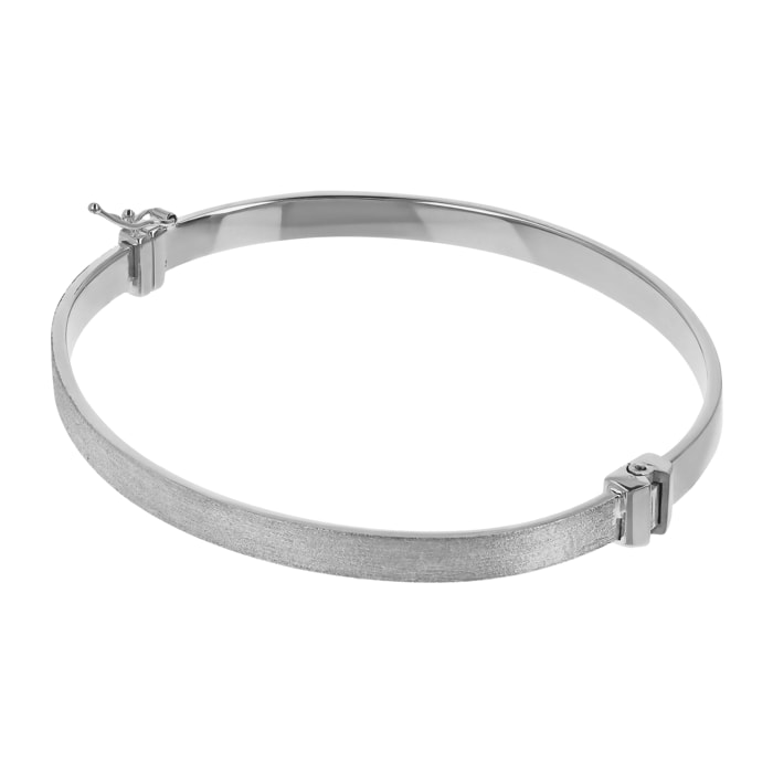 Bracciale Rigido Satinato placcato Platino - Medium/Large