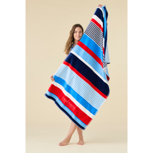Telo mare in confortevole microspugna in elegante stampa a righe Noidinotte