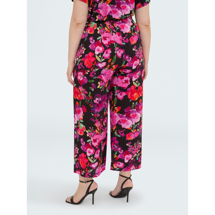 Fiorella Rubino - Pantalones florales - Negro