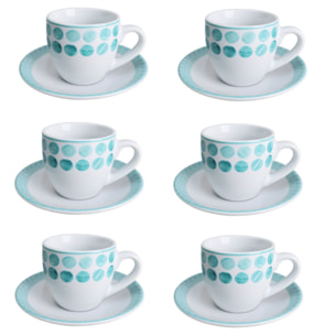 Set da caffè Tabata da 6 pezzi in porcellana
