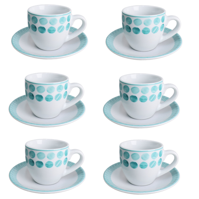 Set da caffè Tabata da 6 pezzi in porcellana