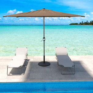 Ombrellone Rettangolare 3x2 M Da Giardino Parasole Per Balcone Con Air Vent Apertura A Manovella Anti UV Idrorepellente Mare Spiaggia Piscina Marrone