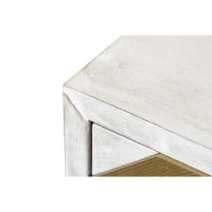 Consola Madera-metal Blanco-dorado 120x35x81 Cm