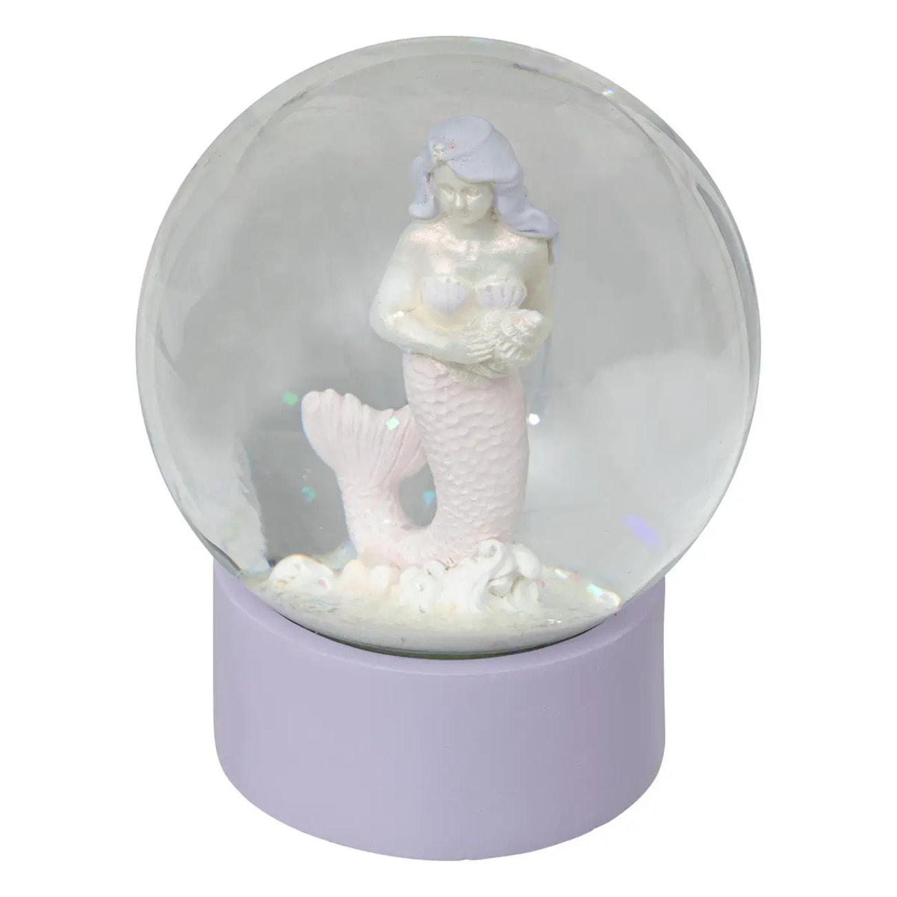 Boule de neige "Sirène" D8cm violet