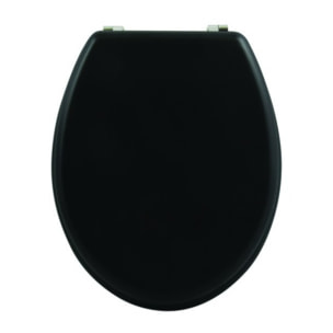Abattant wc MDF CLEO Noir mat - Charnières Inox MSV