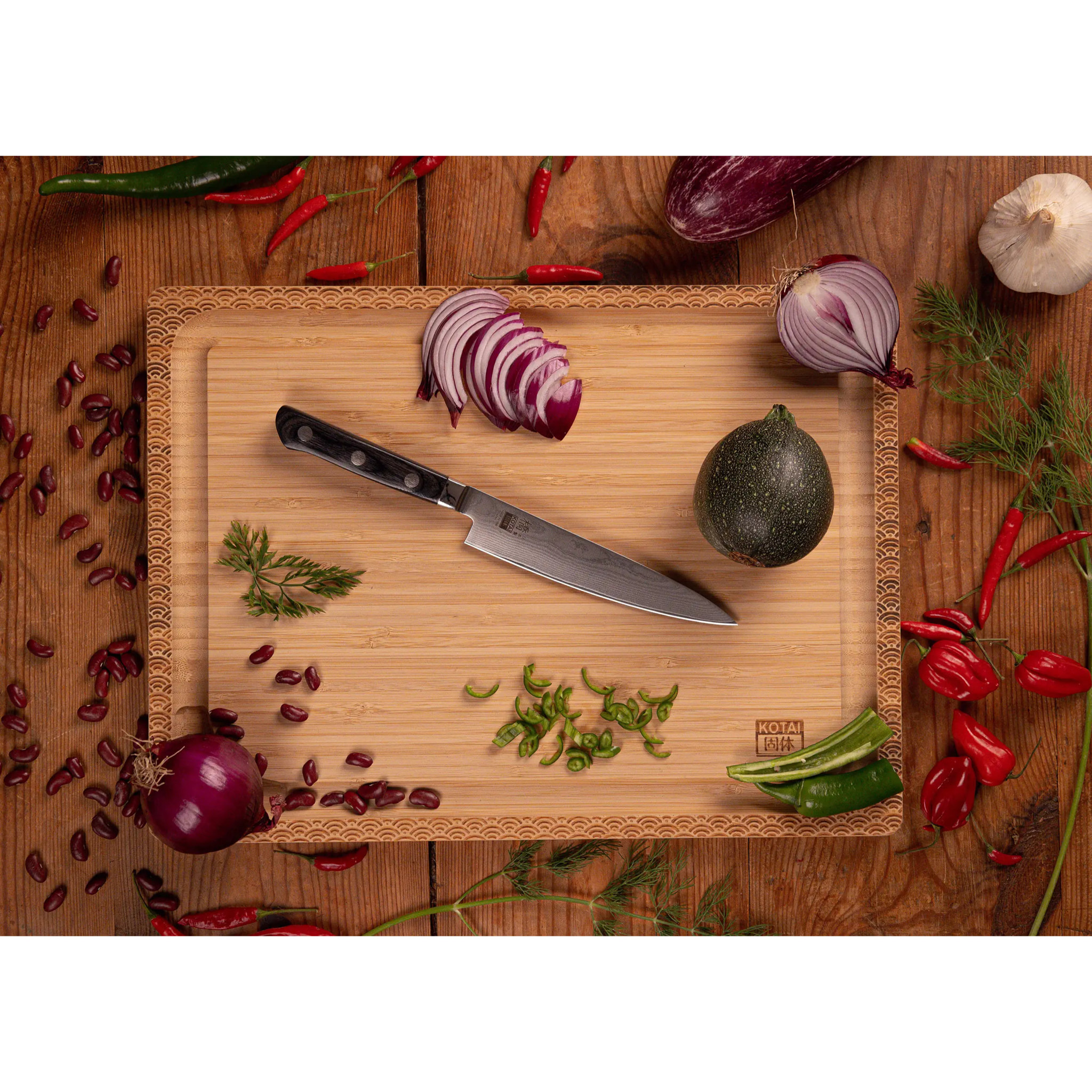 Coltello universale Hashi Damas - acciaio damasco giapponese - lama: 15 cm