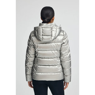 Chaqueta Silvon plateado con logo Polo Club