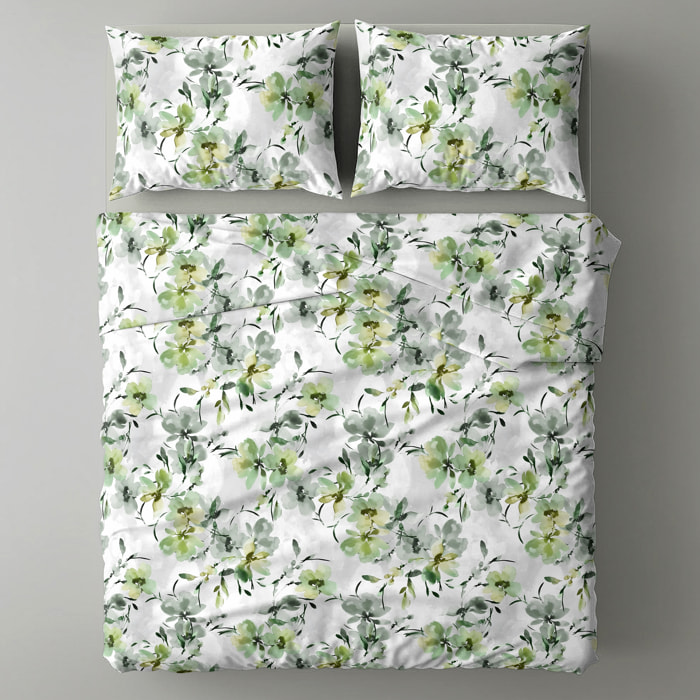 UNO CASA DESIGN Completo Letto Dec.Monaci_Matrimoniale_Verde