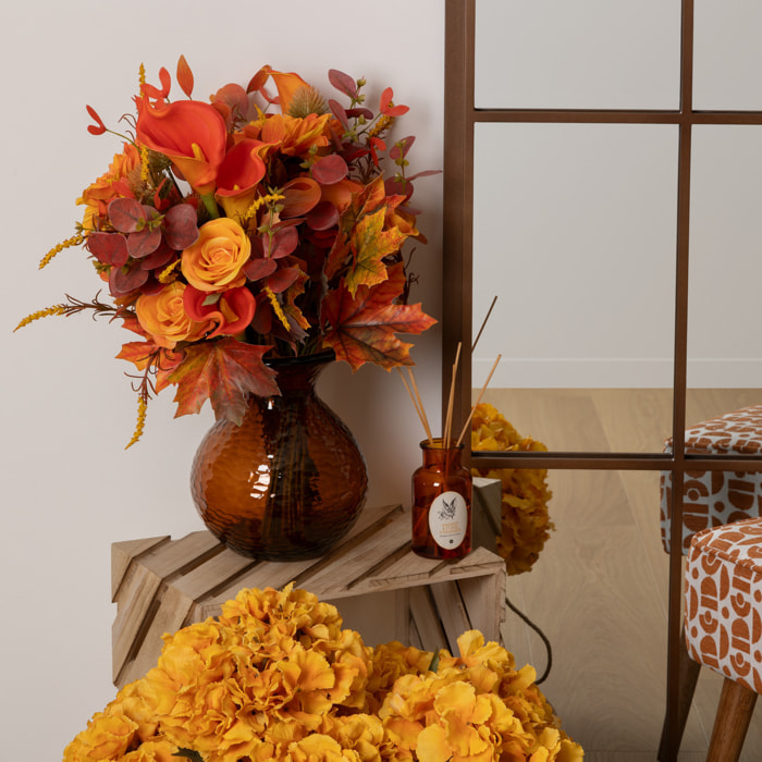 Bouquet d'automne artificiel James orange H55cm