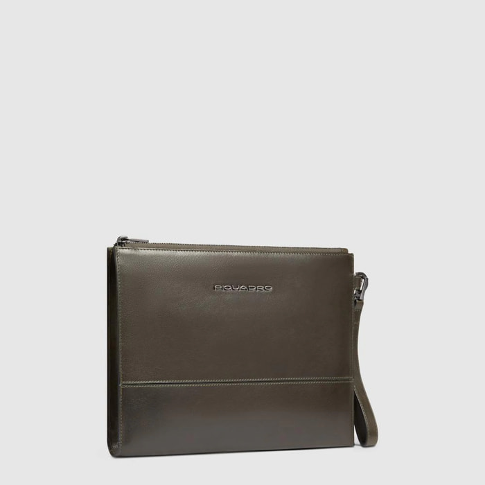 Piquadro Pochette porta iPad®Pro 11 in pelle con tasche per AirPods® e Piquadro Smart Tracker