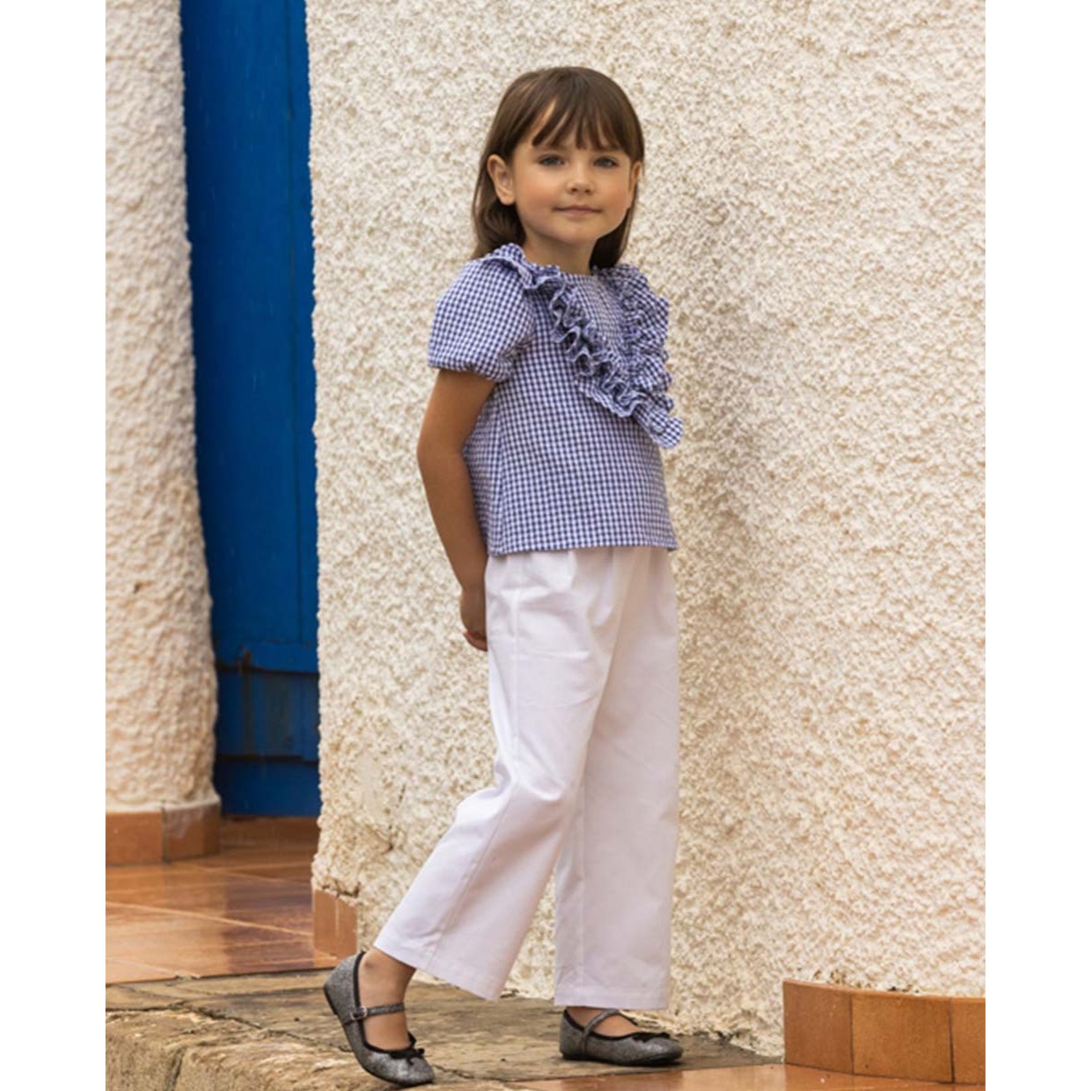 PANTALÓN CON CINTURON SARGA BLANCO