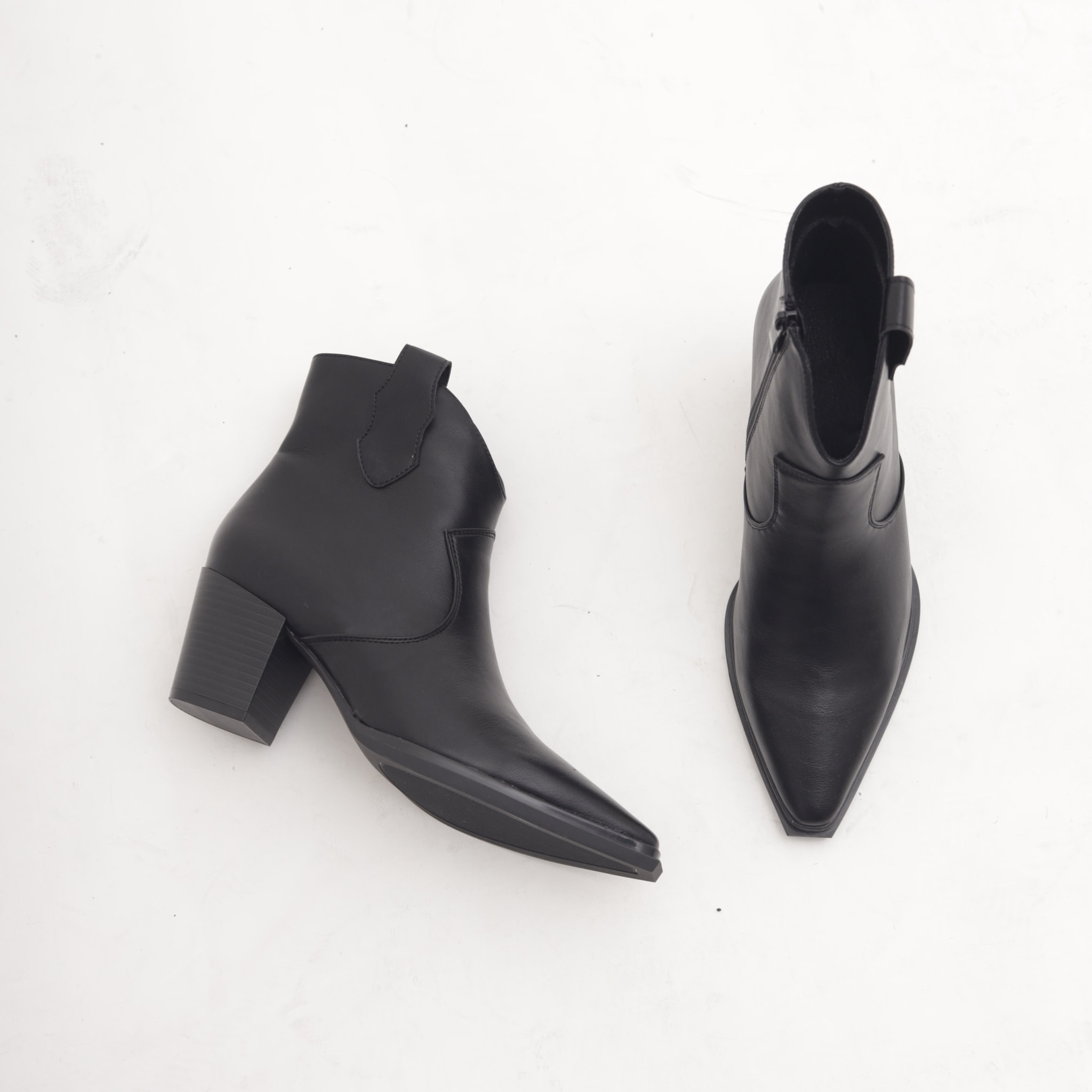 STIVALETTO TEXANO LISCIO NERO