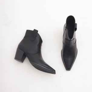 STIVALETTO TEXANO LISCIO NERO