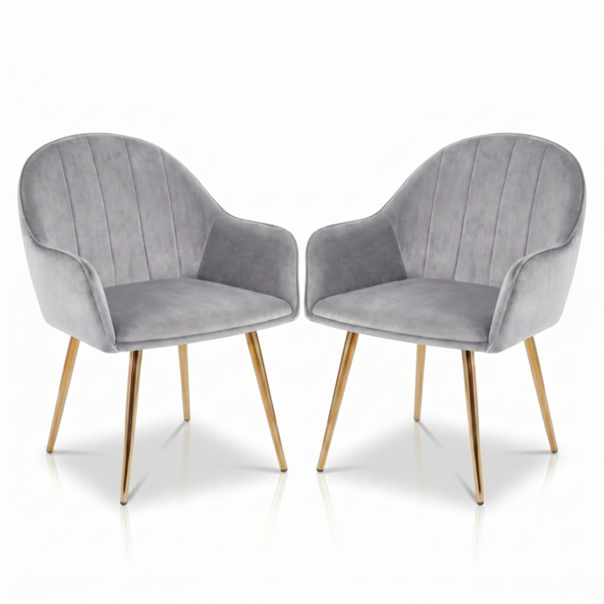 Set 2 poltrone in velluto con gambe oro, sedie imbottite design elegante e moderno, struttura in legno con schienale e seduta confortevoli, rivestimento effetto velluto morbido, ideali per soggiorno camera e ufficio, stile raffinato