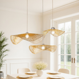 Suspension aérienne en bambou tressé 55cm CARAVELLE