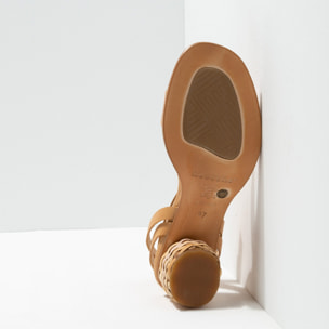 Sandalias con tacón S3300 RESTORED SKIN WOOD /MALVASIA color Wood