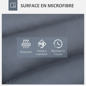 Fauteuil relax pivotant inclinaison réglable 5 niveaux tissu velours microfibre anthracite