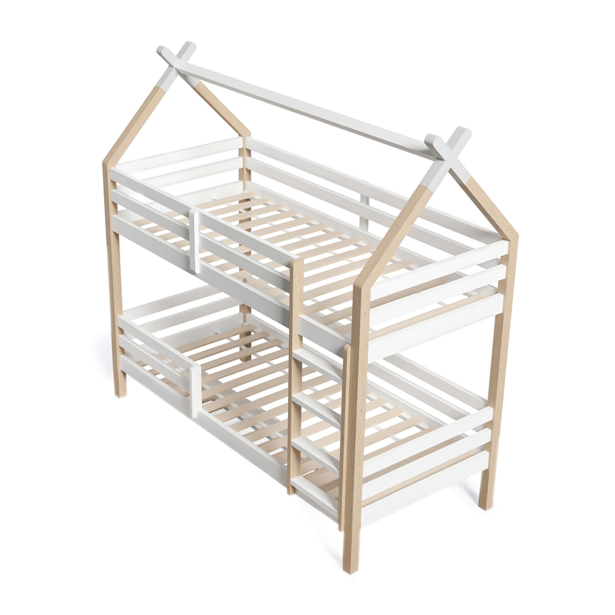 Lit enfant superposé Cabane en bois 90x190cm - Hypnia