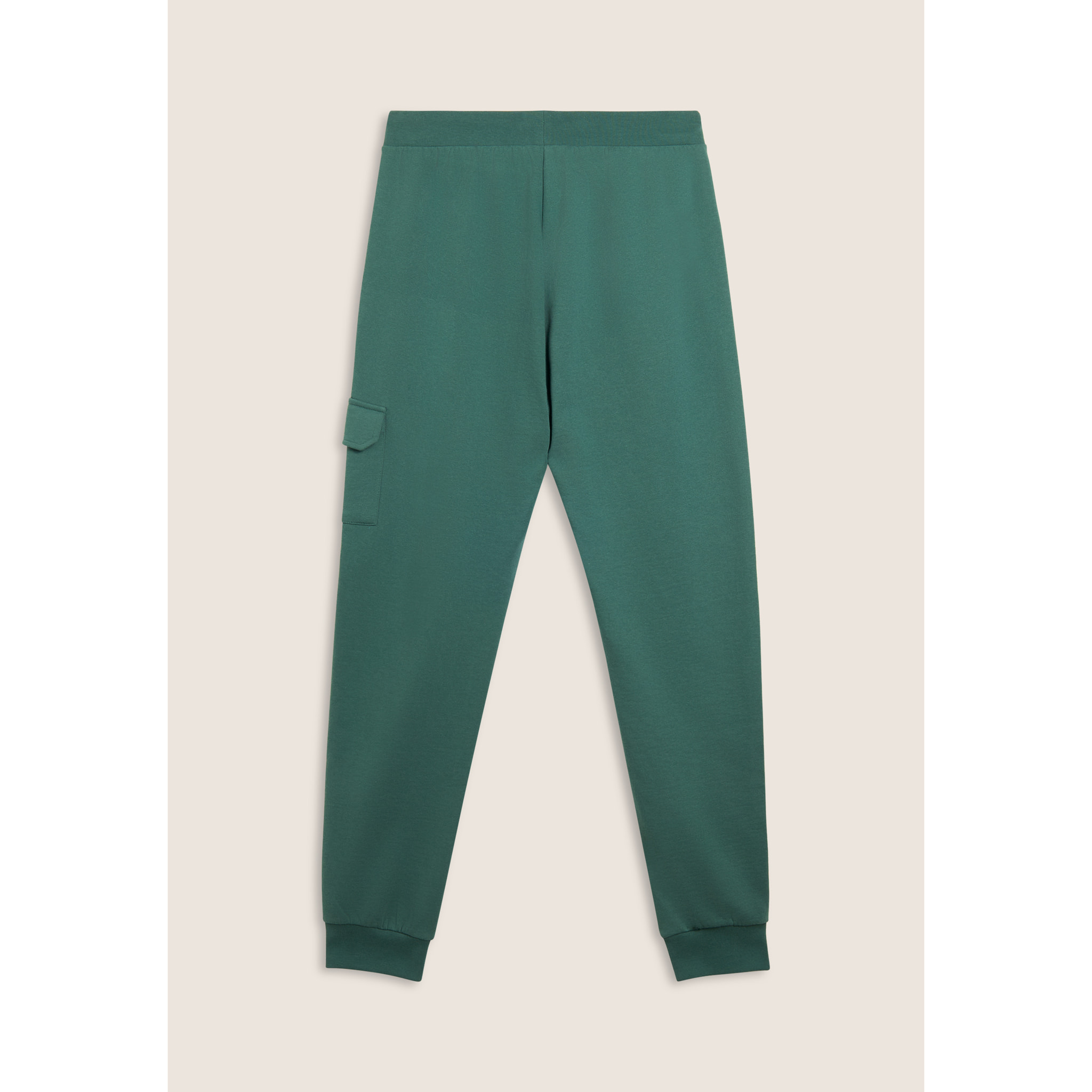 Pantaloni in felpa con tasca cargo e fondo a polsino