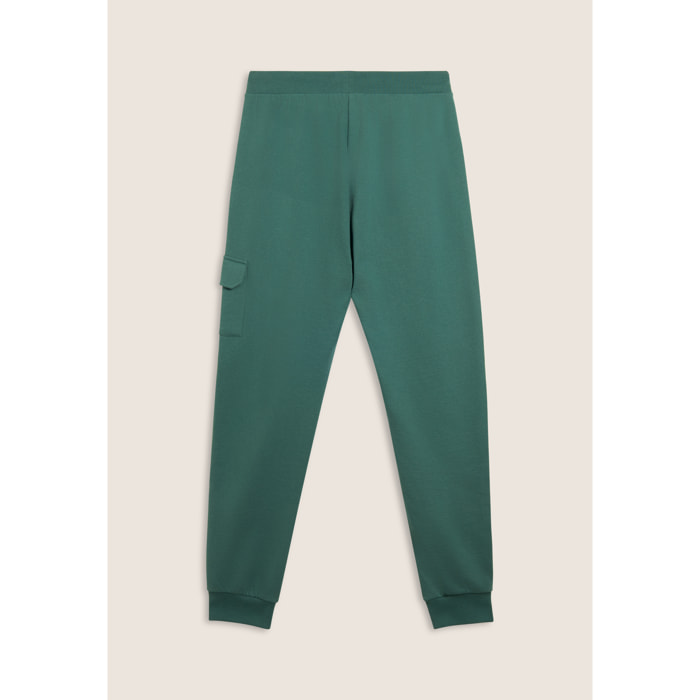 Pantaloni in felpa con tasca cargo e fondo a polsino