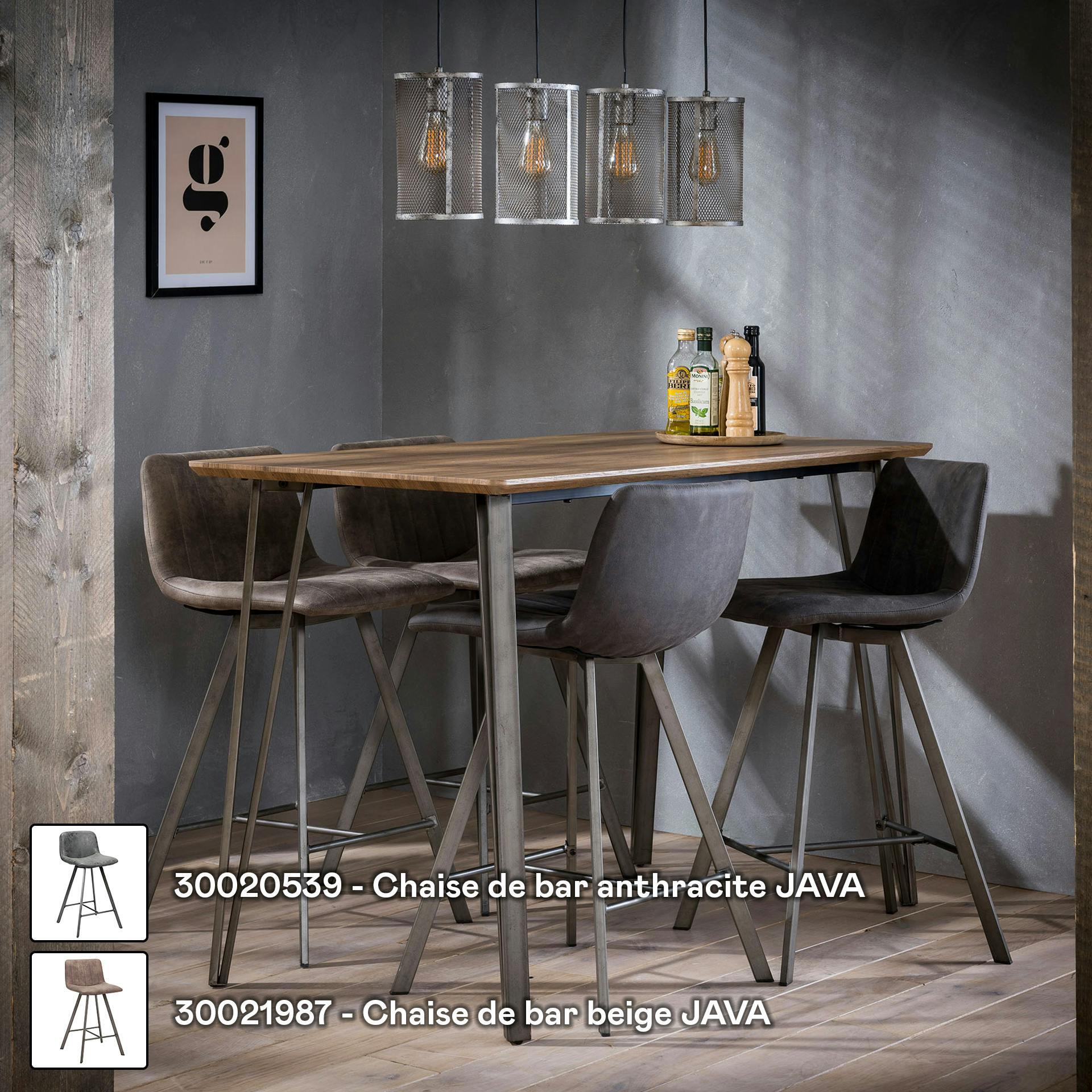 Table haute 140 cm bois brun HELSINKI