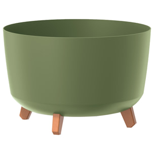 Macetero color verde tierra,sin depósito , colección gracia de 39cm x 39cm x 25,7cm cm, capacidad de 21,5 l.