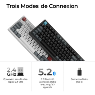 Clavier gamer sans fil KEYCHRON Q6 Ultra 8K Swappable RGB Backlight