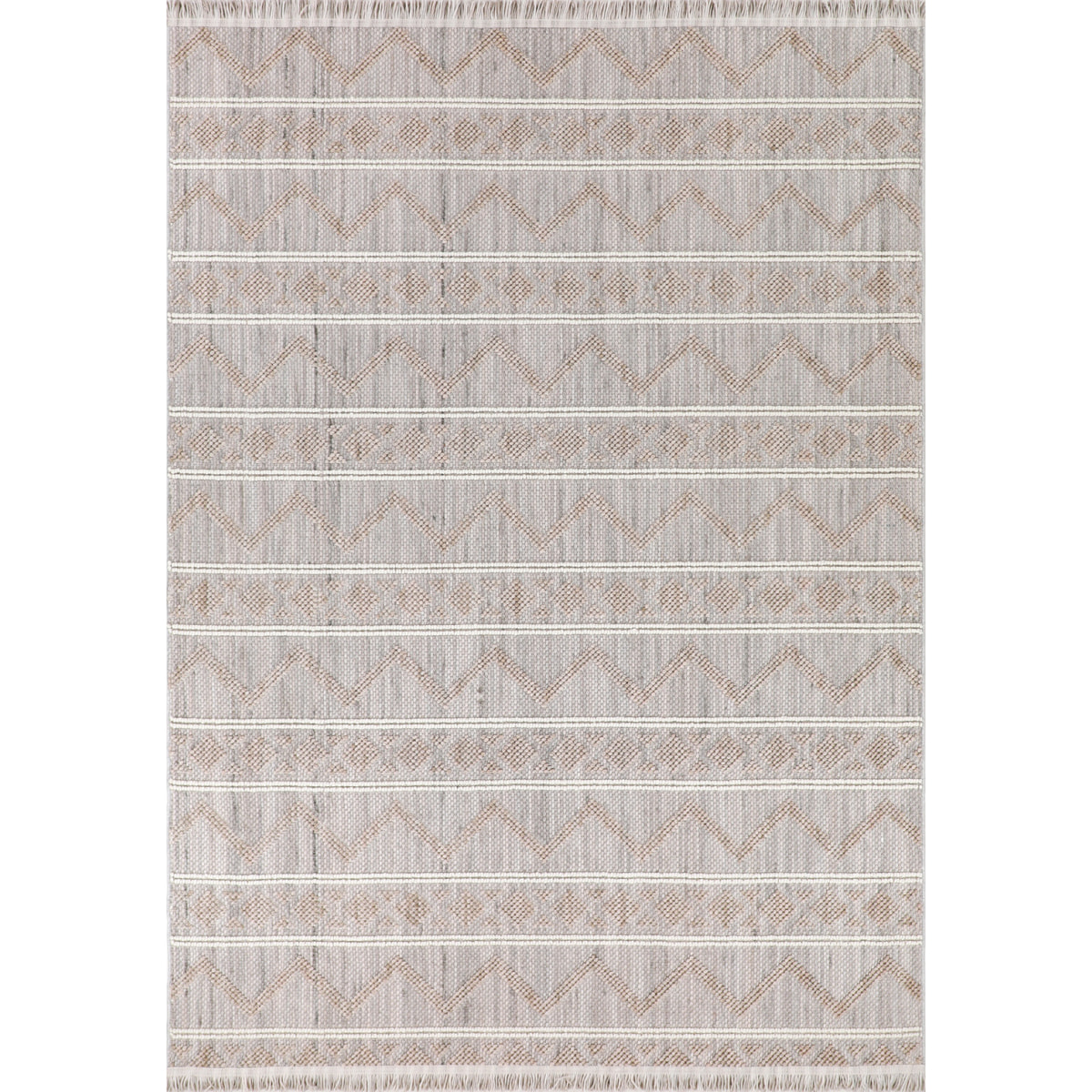 Bali - tapis moderne motif aztèque, beige