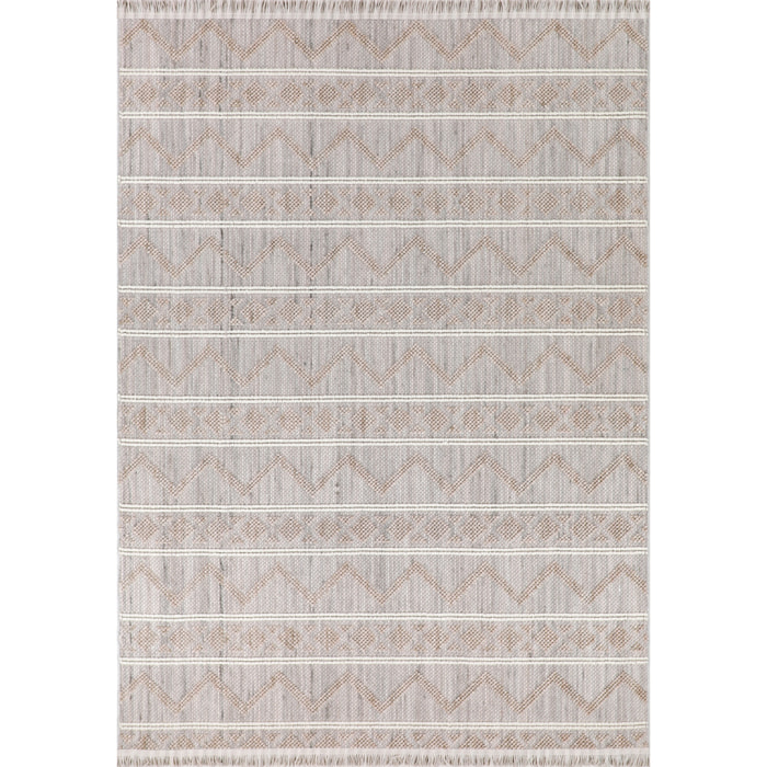 Bali - tapis moderne motif aztèque, beige