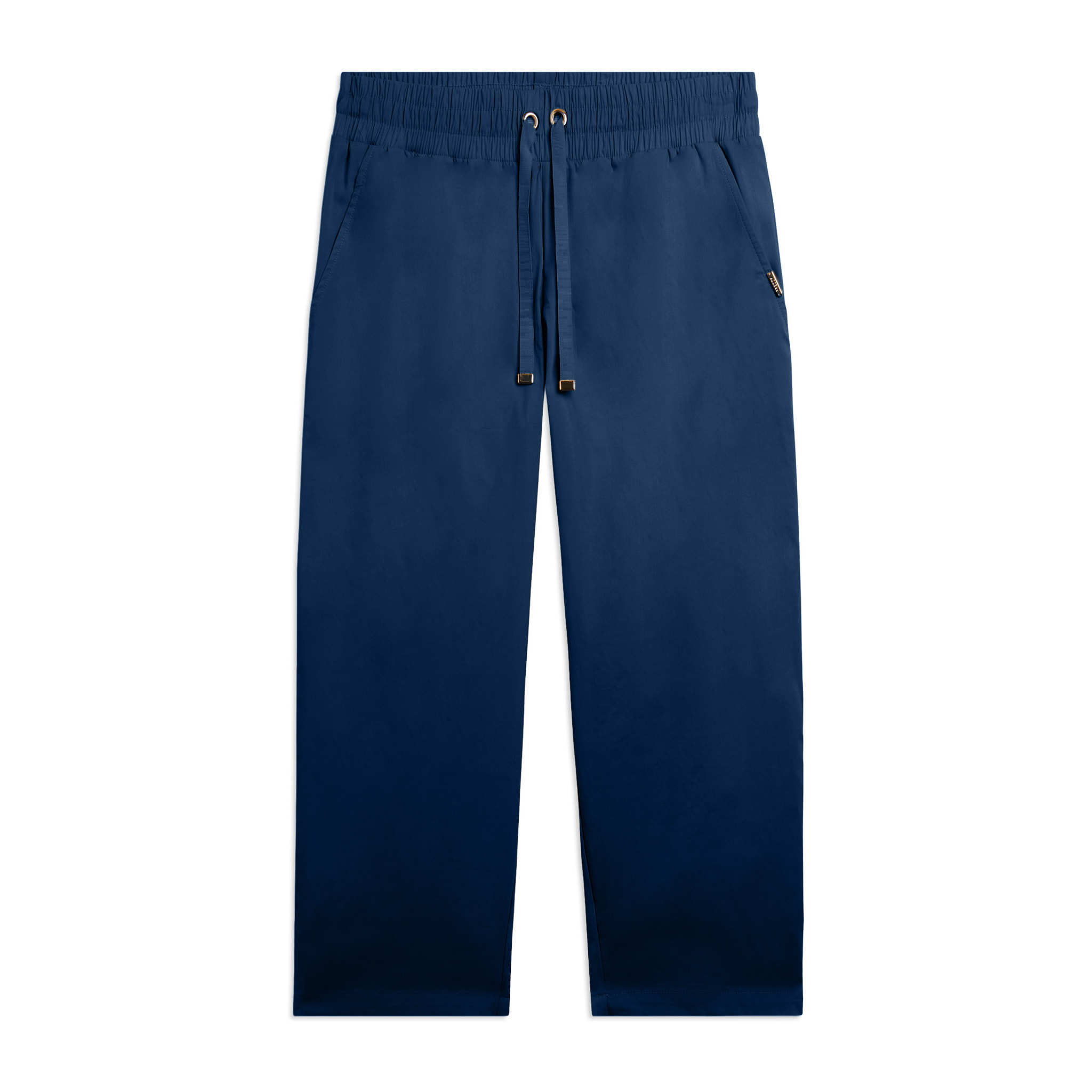 Pantaloni Cropped in Popeline elasticizzato