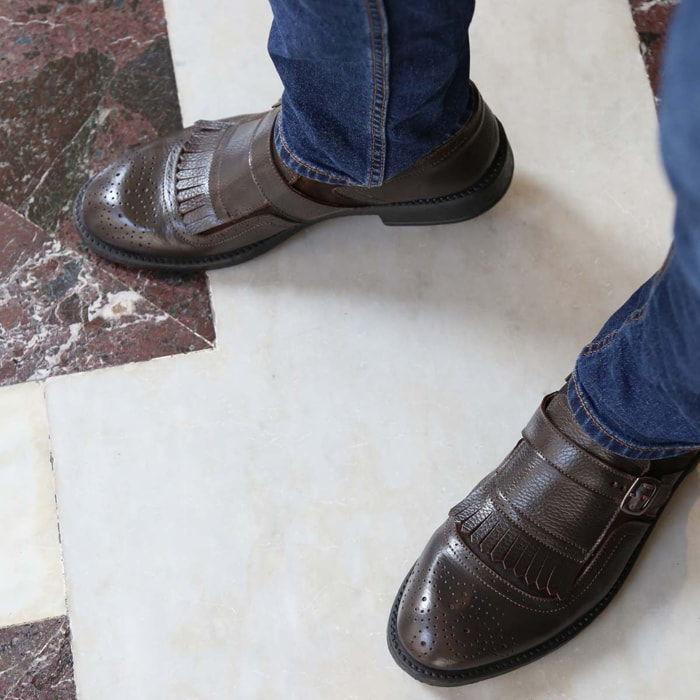 Zapatos Monkstrapa para Hombre - Duca di Morrone Samuele Leather Dark Brown