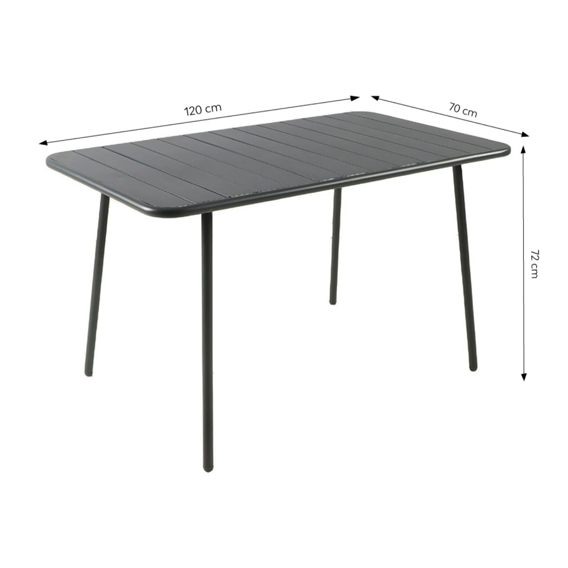 EVORA Ensemble table de jardin 120 cm et 4 chaises