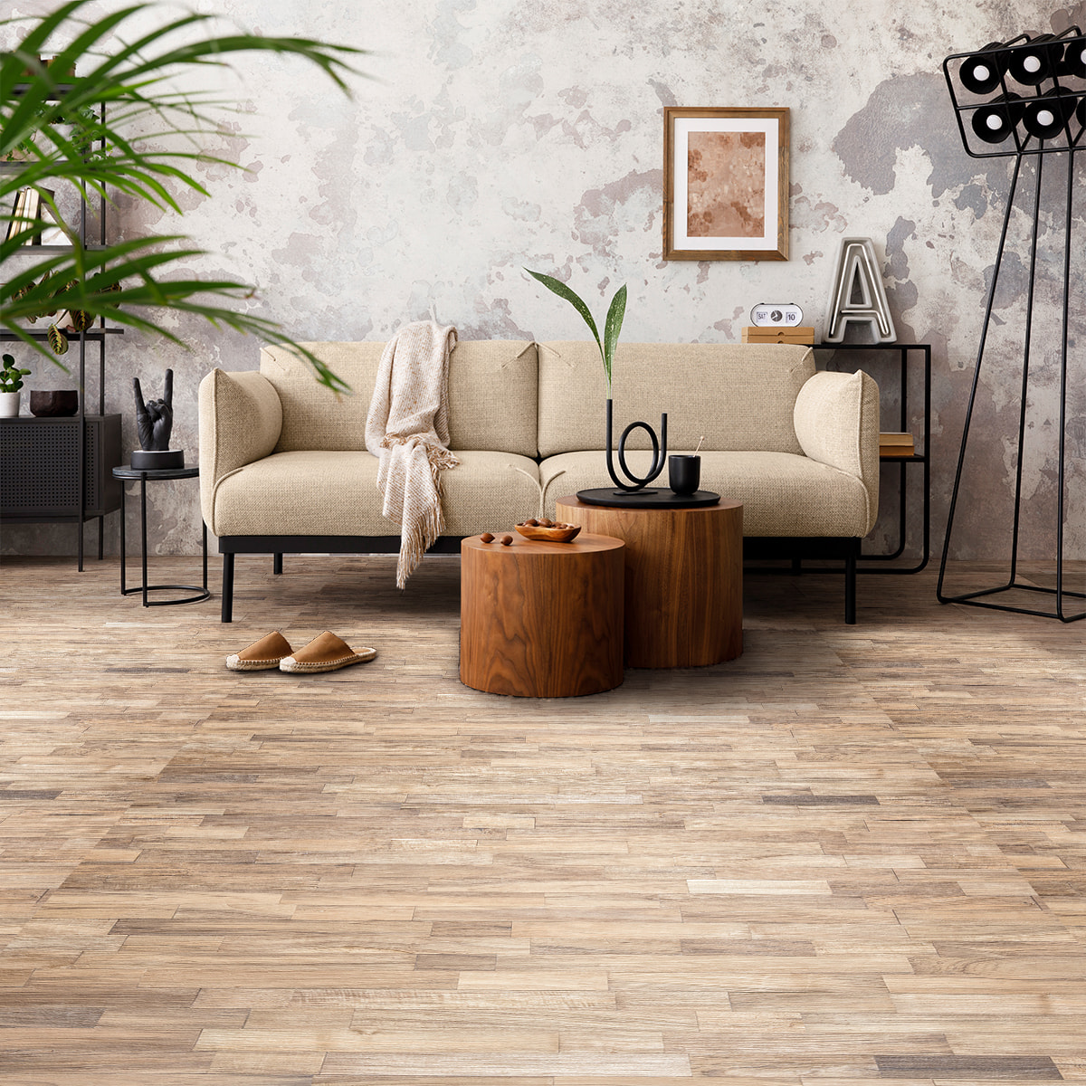 Revêtement sticker sol - PARQUET PETITS BOIS - Rouleau adhésif Protection Anti-dérapant