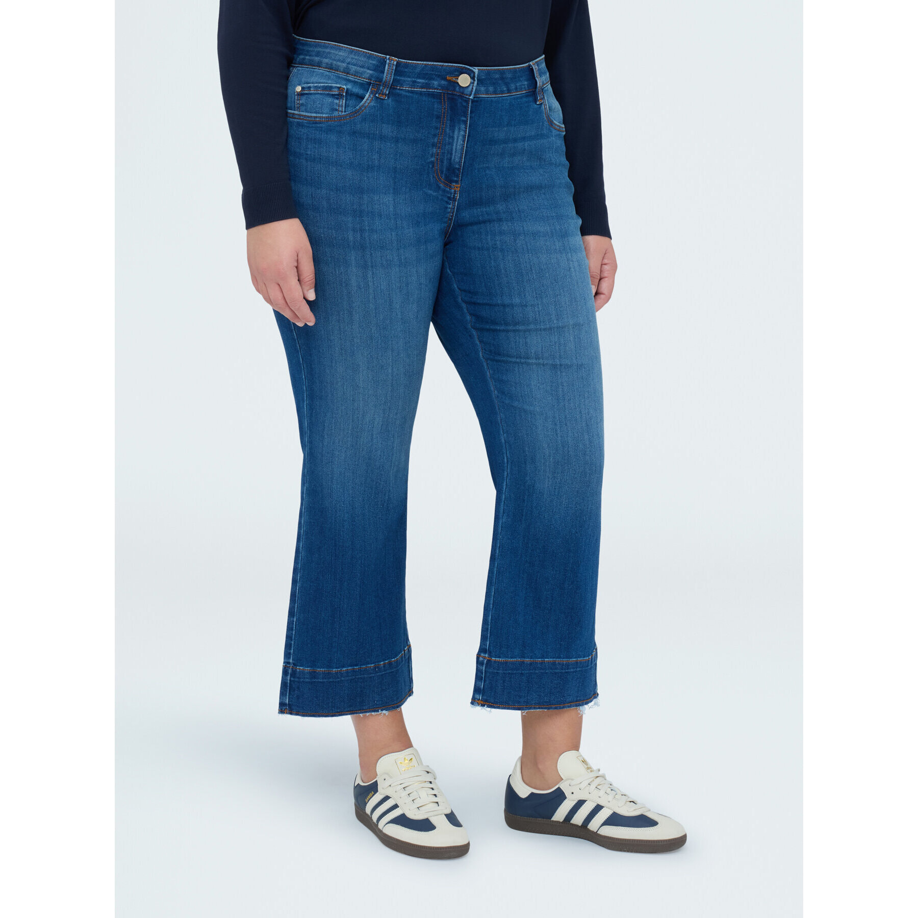 Fiorella Rubino - Jeans Kick Flare lavaggio blu effetto washed - Blu